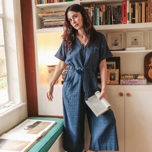 Oddbird Divane Jumpsuit in Indigo Size Medium NWT - gorgeous Turkish cotton